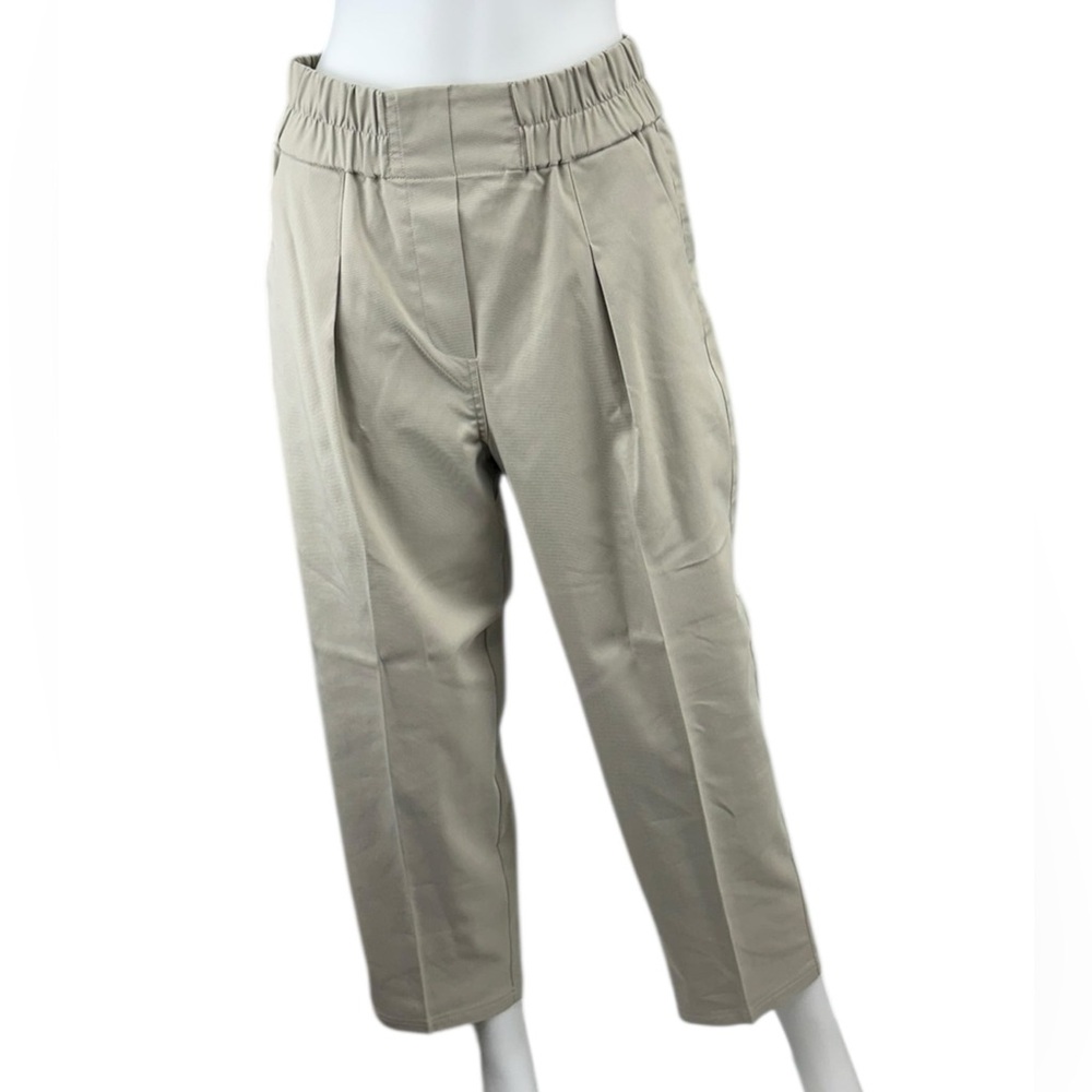 BROCHU WALKER Khaki Straight Leg Cropped Pants Size S L0507